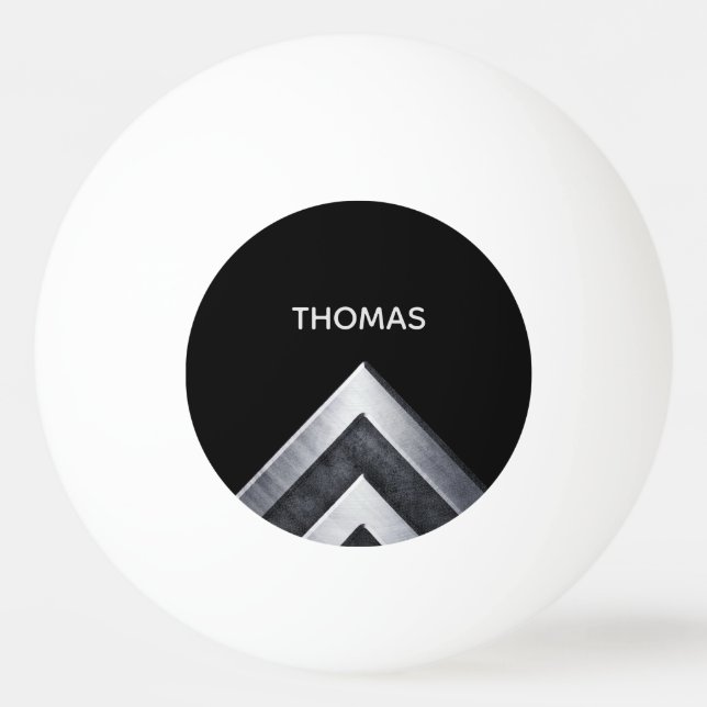 Pelota De Ping Pong Patrón Metalizado elegante monogramado (Anverso)