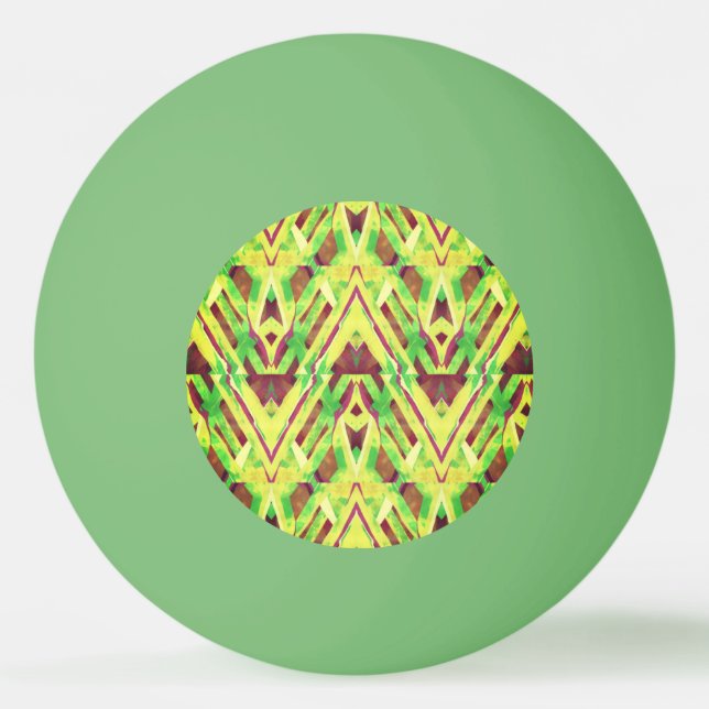 Pelota De Ping Pong Patrón verde y marrón (Anverso)