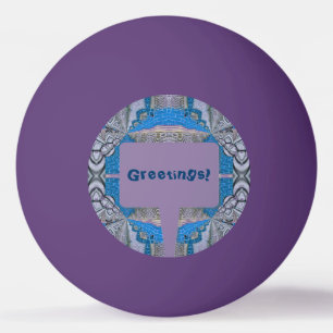 Pelota De Ping Pong Patrón y texto facial de diversión psicodélica