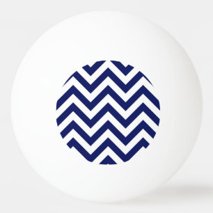 Pelota De Ping Pong Patrón ZigZag Chevron grande azul y blanco de la M