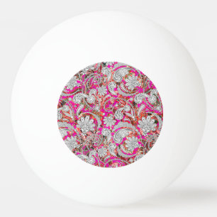 Pelota De Ping Pong Patrones de cachemira rosados blancos lindos