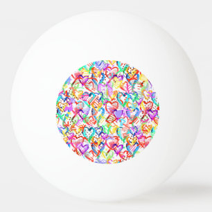 Pelota De Ping Pong Patrones de corazones coloridos lindos funda de iP