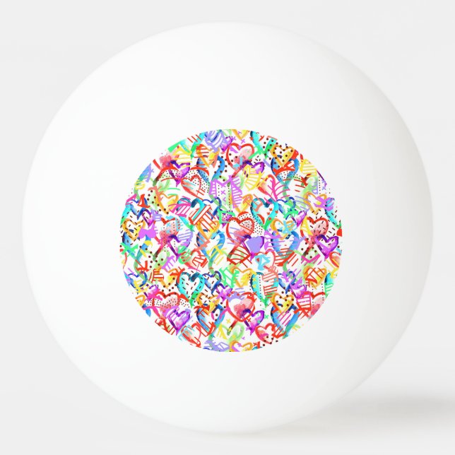 Pelota De Ping Pong Patrones de corazones coloridos lindos funda de iP (Anverso)