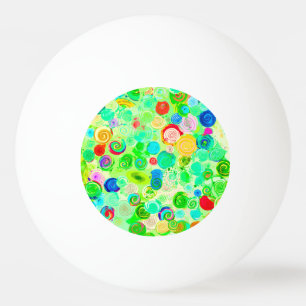 Pelota De Ping Pong Patrones de cosmos en espiral coloridos y lindos