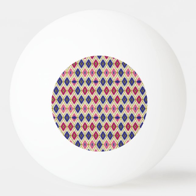Pelota De Ping Pong Patrones geométricos: Ilustra textil tradicional (Anverso)