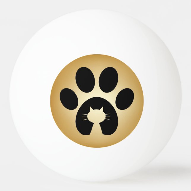 Pelota De Ping Pong Paw del gato (Anverso)