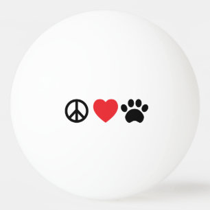 Pelota De Ping Pong Peace Love Paw