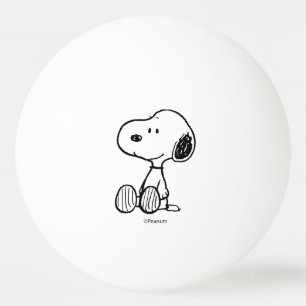 Pelota De Ping Pong PEANUTS   Snoopy on Black White Comics