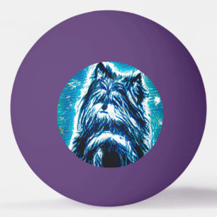 Pelota De Ping Pong Pequeña Doggy de azul