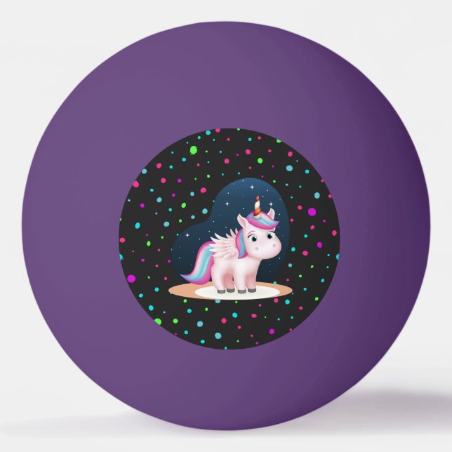 Pelota De Ping Pong Pequeña unicornio (Anverso)