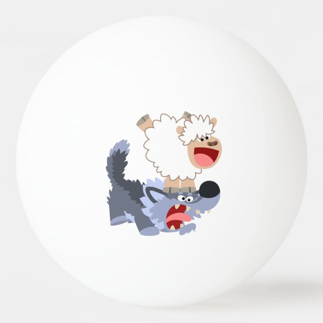 Pelota De Ping Pong Pequeña y juguetona oveja Personalizado y bollería (Anverso)
