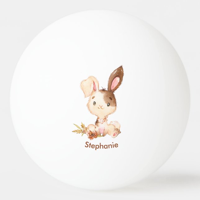 Pelota De Ping Pong Pequeño conejito color marrón (Anverso)