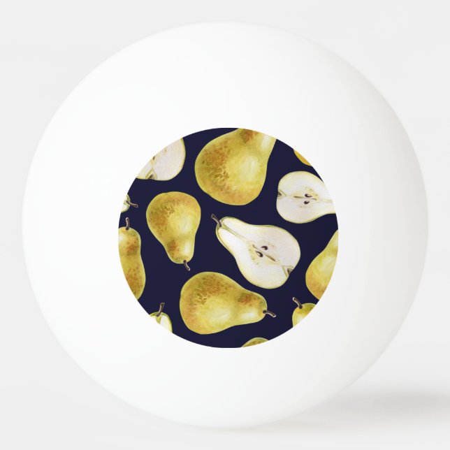 Pelota De Ping Pong pera madura, fondo negro, arte de jardín (Anverso)