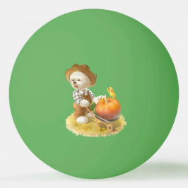 Pelota De Ping Pong Perro agricultor con calabaza