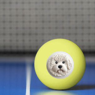 Pelota De Ping Pong Perro Bichon Frise Inspirado en 3D