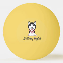 Pelota De Ping Pong Perro blanco y negro sin cáscara