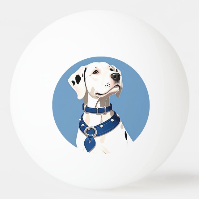 Pelota De Ping Pong Perro dálmata con collar azul (Anverso)