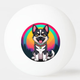 Pelota De Ping Pong Perro de Dibujos Animados Juguetón