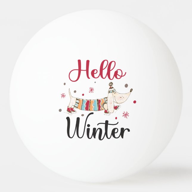 Pelota De Ping Pong Perro de patinaje sobre hielo (Anverso)