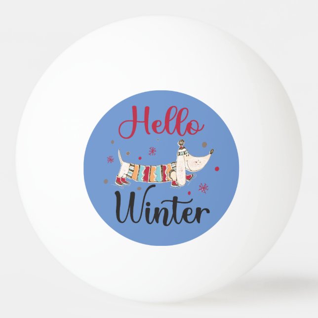 Pelota De Ping Pong Perro de patinaje sobre hielo (Anverso)
