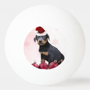 Pelota De Ping Pong Perro del Pinscher del Doberman del navidad