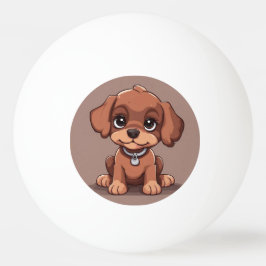 Pelota De Ping Pong Perro marrón lindo
