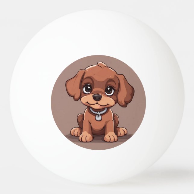 Pelota De Ping Pong Perro marrón lindo