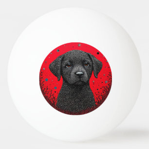 Pelota De Ping Pong Perro Negro Caprichoso