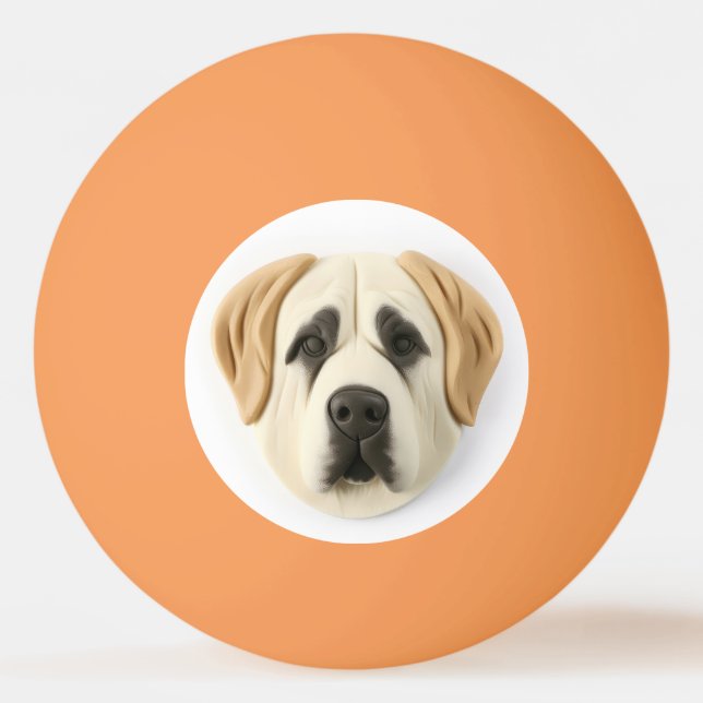 Pelota De Ping Pong Perro pastor anatoliano inspirado en 3D (Anverso)