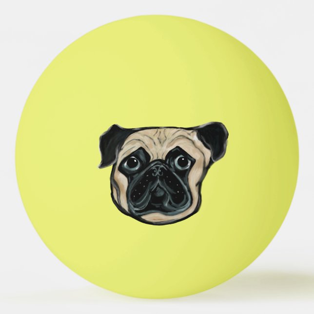 PELOTA DE PING PONG PERRO PUG  (Anverso)