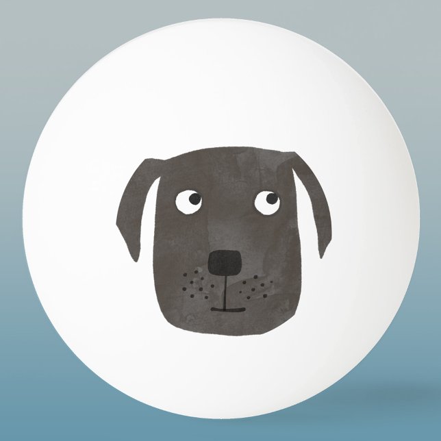 Pelota De Ping Pong Perro recuperador de labrador negro lindo (Cute Black Labrador Retriever Dog ping pong ball)