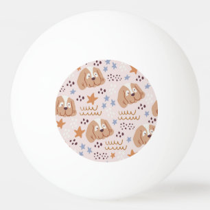 Pelota De Ping Pong Perros, estrellas, líneas: sin costuras