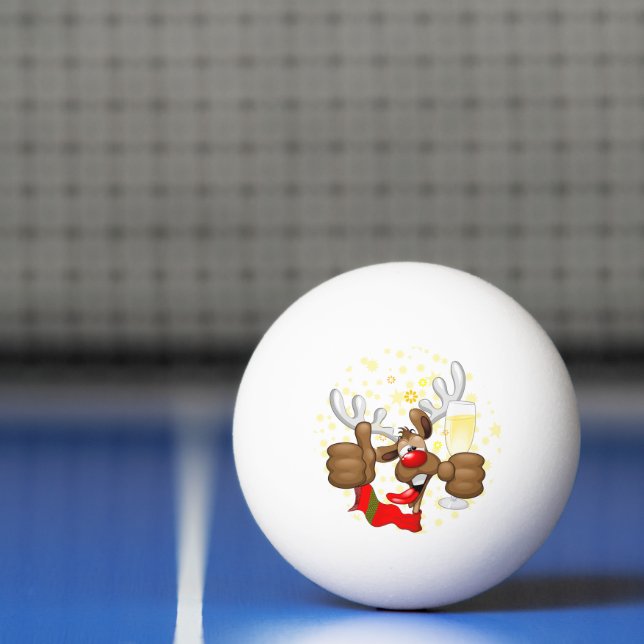 Pelota De Ping Pong Personaje de Navidades divertidos renos ebrios (Neto)