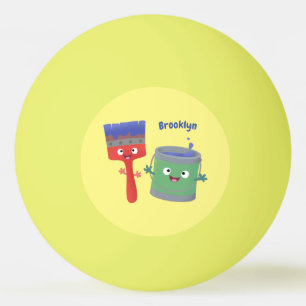 Pelota De Ping Pong Personajes de pincel y dibujos animados