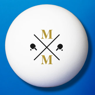 Pelota De Ping Pong personalisiert Monogramm Gold