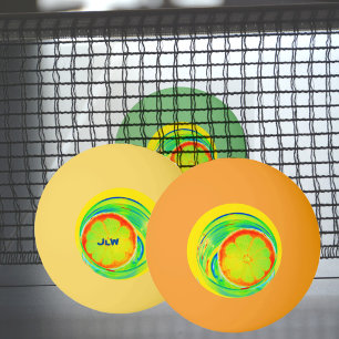 Pelota De Ping Pong Personalizable Citrus Psicodélico de Neon Brillant