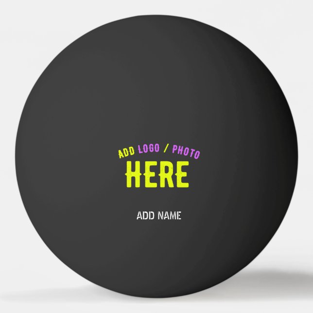 PELOTA DE PING PONG PERSONALIZABLE MODERNO ESTILO NEGRO VERIFICADO MAR (Anverso)