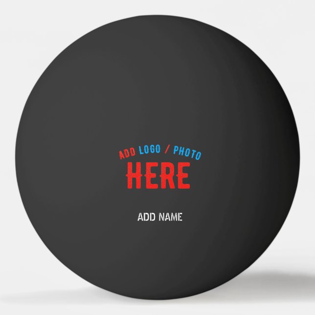 PELOTA DE PING PONG PERSONALIZABLE MODERNO ESTILO NEGRO VERIFICADO MAR (Anverso)
