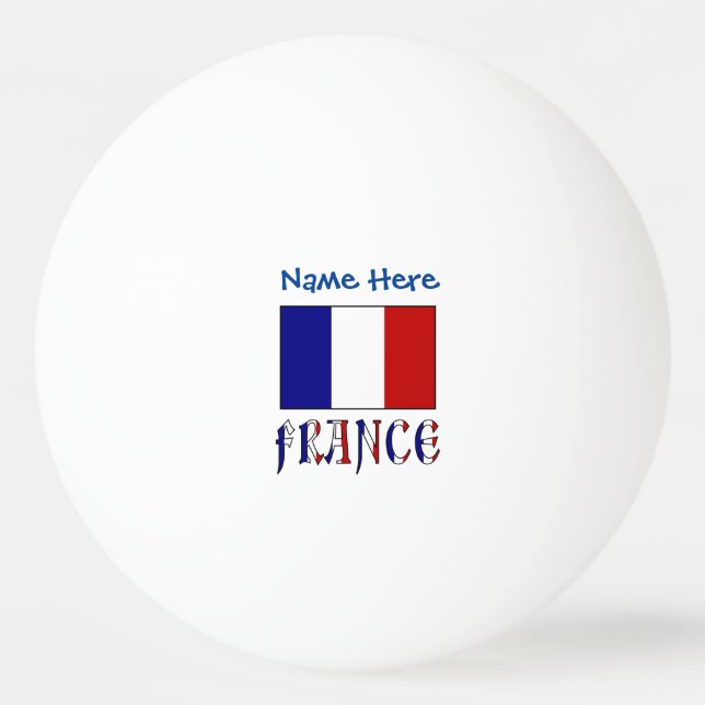 Pelota De Ping Pong Personalización azul de la bandera francesa (Anverso)