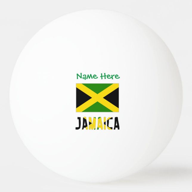 Pelota De Ping Pong Personalización verde de Jamaica y la bandera de J (Anverso)