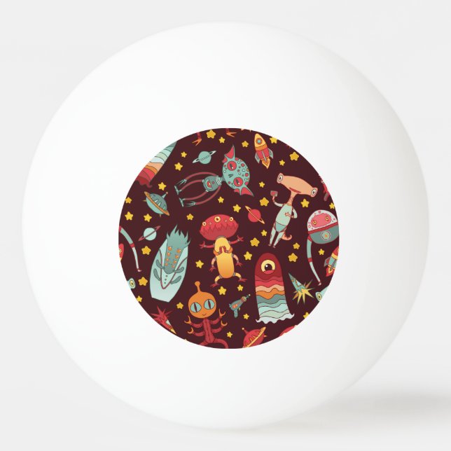 Pelota De Ping Pong Personalizado alienígena: Diversión del espacio vi (Anverso)