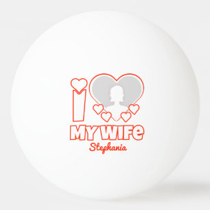 Pelota De Ping Pong Personalizado Amo A Mi Esposa - Añadir Nombre y Fo