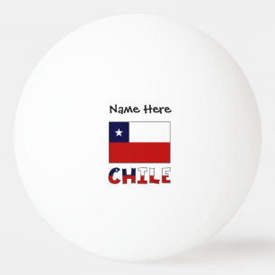Pelota De Ping Pong Personalizado con Chile y Bandera Chilena