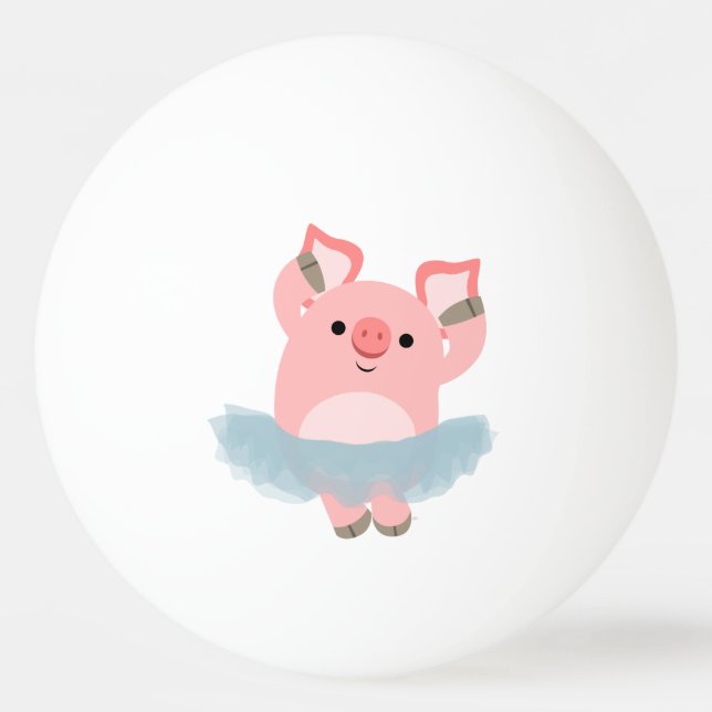 Pelota De Ping Pong Personalizado Cute Ballerina Pig Ping Pong Ball (Anverso)