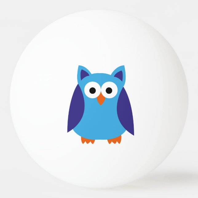 Pelota De Ping Pong Personalizado de búho azul (Reverso)