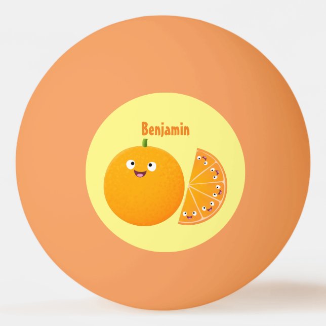 Pelota De Ping Pong Personalizado de cítricos de feliz naranja (Anverso)