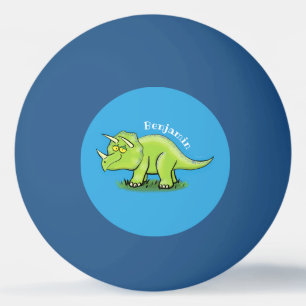 Pelota De Ping Pong Personalizado de dinosaurios de triceratops verde