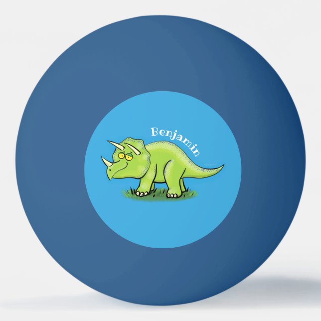 Pelota De Ping Pong Personalizado de dinosaurios de triceratops verde  (Anverso)