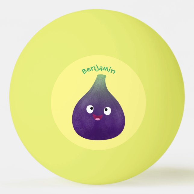 Pelota De Ping Pong Personalizado de fruta púrpura feliz (Anverso)