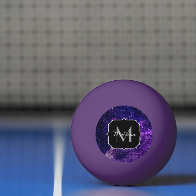 Pelota De Ping Pong Personalizado de galaxia abstracta violeta monogra (Neto)